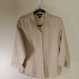 Chaps Womens Beige Casual Shirt Size M